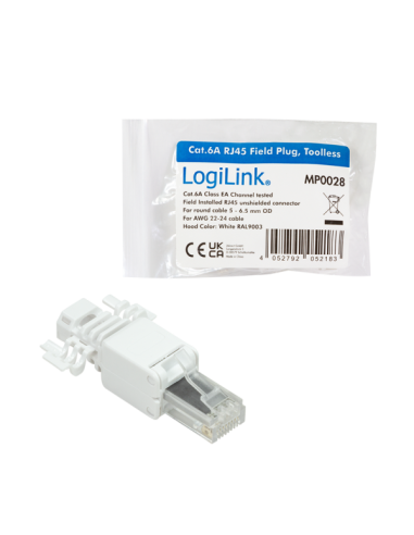 Conector RJ45, Cat.6A, montaje sin herramientas