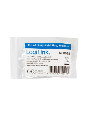 Conector RJ45, Cat.6A, montaje sin herramientas