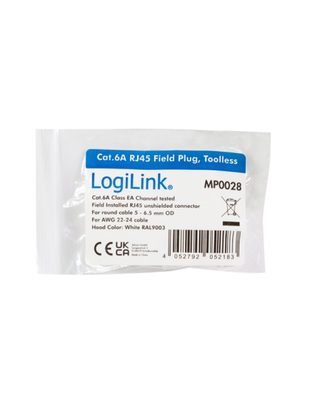 Conector RJ45, Cat.6A, montaje sin herramientas