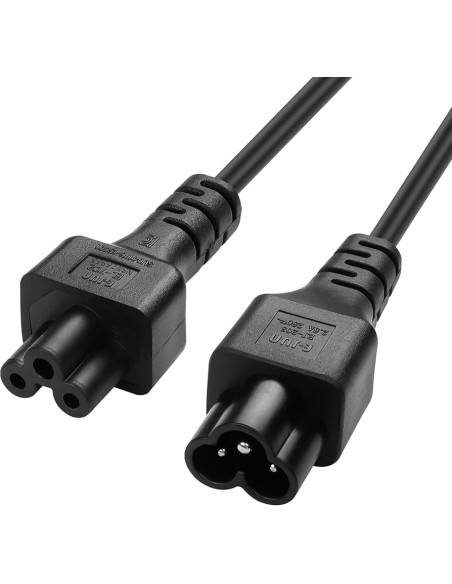 Cable de alimentación  C5 tripolar macho-hembra 1m