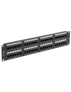 Patch panel 19" de 48 RJ45 CAT.6 UTP 1U Lanberg PPU6-2048-B