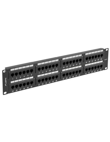 Patch panel 19" de 48 RJ45 CAT.6 UTP 1U Lanberg PPU6-2048-B