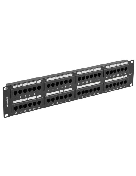Patch panel 19" de 48 RJ45 CAT.6 UTP 1U Lanberg PPU6-2048-B