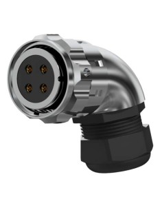 CONECTOR HEMBRA AEREO CODO 4-PINS T-10 CON RACOR 10A 280V