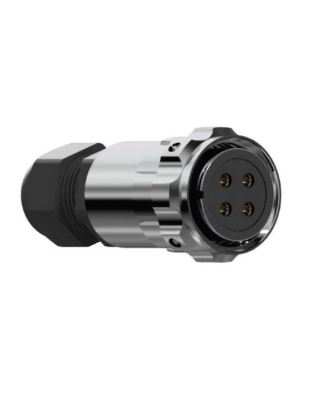 CONECTOR HEMBRA AEREO 4-PINS T-10 CON RACOR 10A 280V