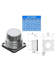 BASE HEMBRA T-10 9 CTS. "SIN PINS" 10A 280V SIN RACOR 2