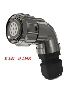 CONECTOR HEMBRA AEREO CODO 4-CTS. T-10 "SIN PINS" CON RACOR 10A 280V