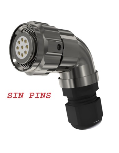 CONECTOR HEMBRA AEREO CODO 4-CTS. T-10 "SIN PINS" CON RACOR 10A 280V