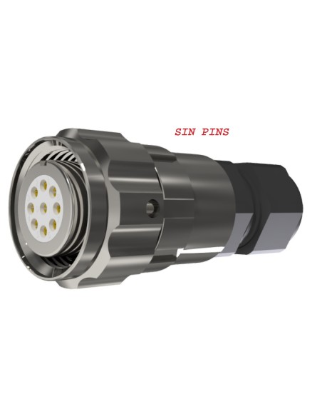 CONECTOR HEMBRA AEREO 9-CTS. T-10 "SIN PINS" CON RACOR 10A 280V