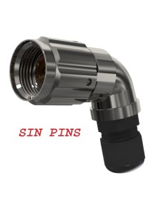 CONECTOR MACHO AEREO CODO 9-CTS. T-10 "SIN PINS" CON RACOR 10A 280V