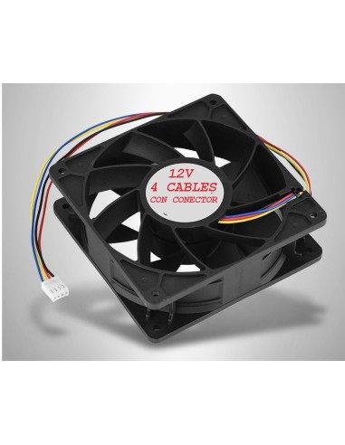 VENTILADOR 80x80x25mm 12Vdc 4 HILOS  25/20DB CON CONECTOR