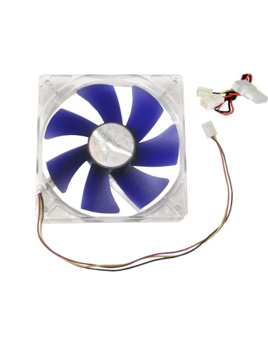 Ventilador 140x140x25mm 12V Azul Silencioso 3 Cables con conector