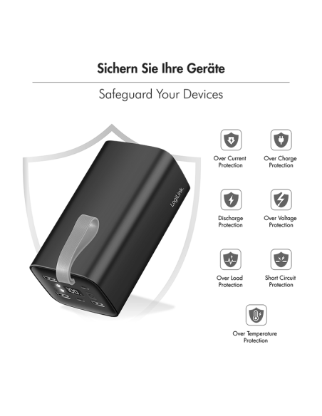 PowerBank de 50000 mAh, QC 3.0 y PD 3.0, 100 W, negro