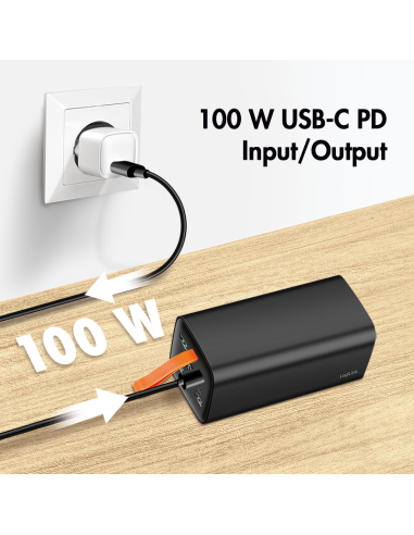 PowerBank de 50000 mAh, QC 3.0 y PD 3.0, 100 W, negro