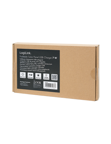 Cargador USB con panel solar plegable, 1x USB-A, 7 W, IP65