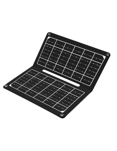 Cargador USB con panel solar plegable, 1x USB-A, 7 W, IP65