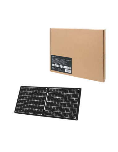 Cargador USB con panel solar plegable, 1x USB-A, 1x USB-C, 1x DC5521, 30W, IP65