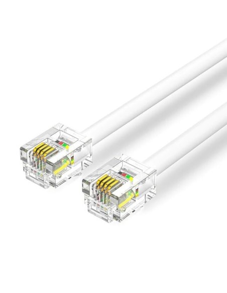 CABLE TELEFONICO 4.5MTS BLANCO RJ11 - RJ11 MACHO-MACHO