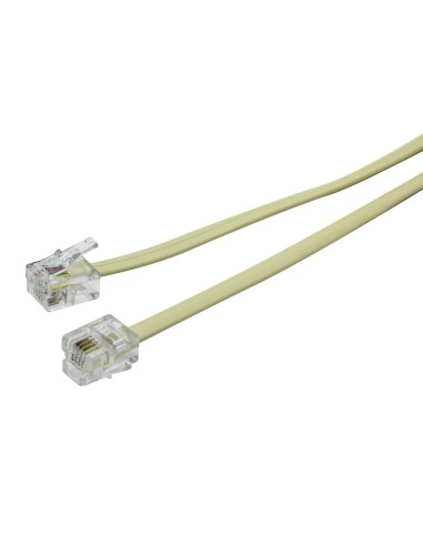 CABLE TELEFONICO MARFIL 2.1MTS RJ11-RJ11 MACHO-MACHO