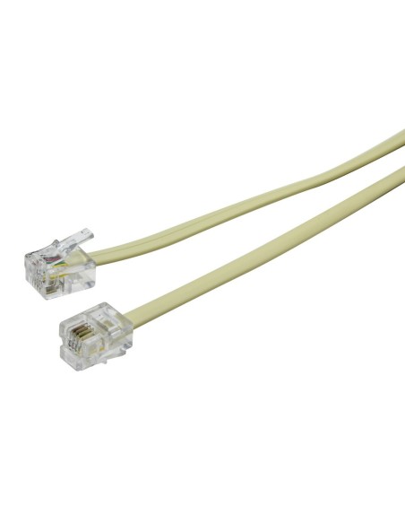 CABLE TELEFONICO MARFIL 2.1MTS RJ11-RJ11 MACHO-MACHO