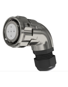 CONECTOR HEMBRA AEREO CODO 5-PINS T-20 CON RACOR 10A 370V÷1400V