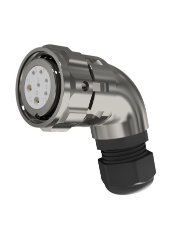 CONECTOR HEMBRA AEREO CODO 7-PINS T-20 CON RACOR 10A+25A  300V÷1400