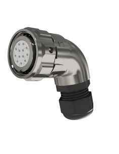 CONECTOR HEMBRA AEREO CODO 13-PINS T-20 CON RACOR 10A 270V÷1050V