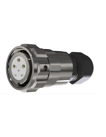 CONECTOR HEMBRA AEREO 6-PINS T-20 CON RACOR 25A+10A 300V÷1400V