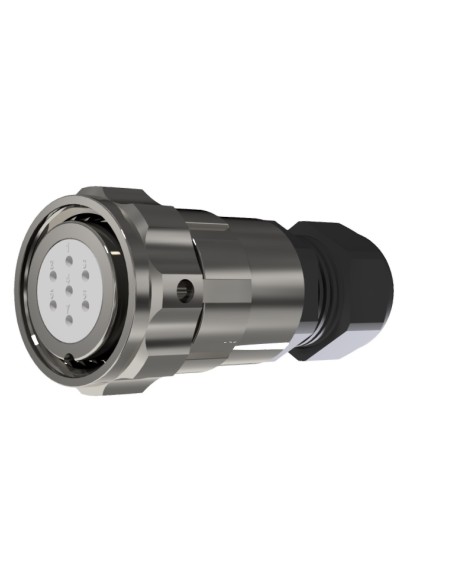 CONECTOR HEMBRA AEREO 7-PINS T-20 CON RACOR  10A  370V÷1400V