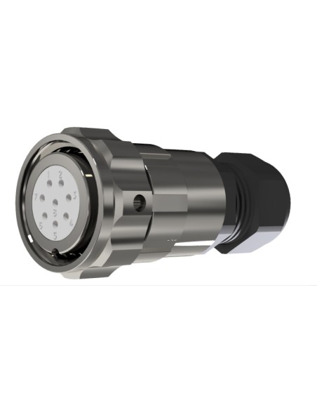 CONECTOR HEMBRA AEREO 8-PINS T-20 CON RACOR 10A 270V÷1400V