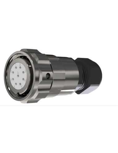 CONECTOR HEMBRA AEREO 9-PINS T-20 CON RACOR 10A 280V÷1400V