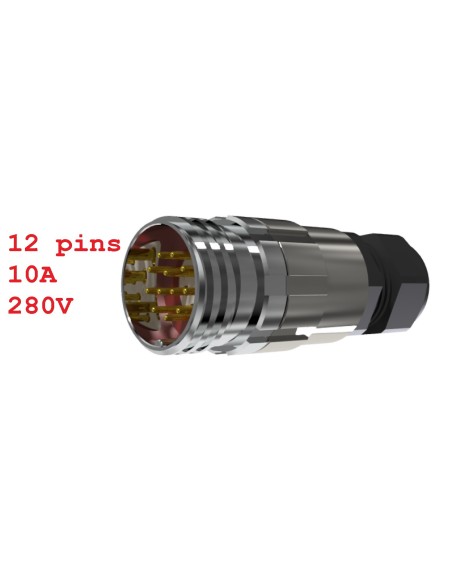 CONECTOR MACHO AEREO 12-PINS T-20 SIN RACOR 10A 270V÷1050V - PROLONGADOR