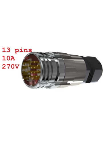 CONECTOR MACHO AEREO 13-PINS T-20 SIN RACOR 10A 270V÷1050V - PROLONGADOR