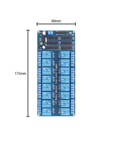 MODULO DE 16 RELES 5V OPTOACOPLADOS AISLADOS