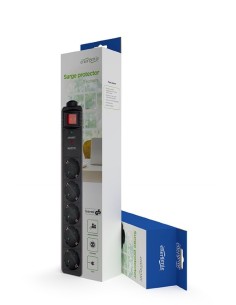 Regleta con protector contra sobretensiones, 5 tomas, 1,5 m 2