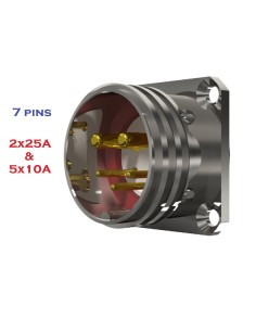 BASE MACHO T-20 7-PINS 2x25A & 5x10A 300V÷1400V SIN RACOR