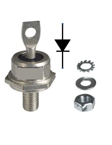 DIODO 25A 1600V M5 DO5 KATODO EN LA TUERCA SIN RABILLO