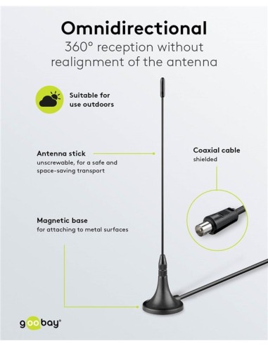 MINI ANTENA TDT MAGNETICA 3DB