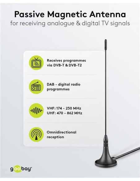 MINI ANTENA TDT MAGNETICA 3DB