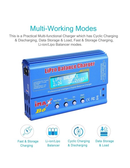 CARGADOR INTELIGENTE LITIO-LIPO-/NIMH CD-PB IMAX B6