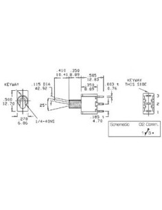 INTERRUPTOR CONMUTADOR 1C2P SPDT ON-ON PCB PALANCA 2