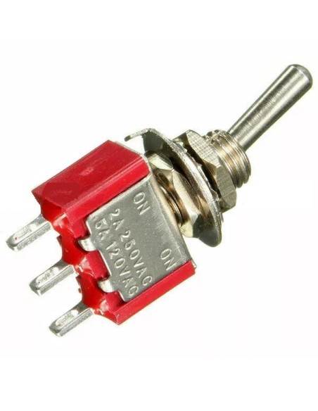 INTERRUPTOR CONMUTADOR ON-ON 1C2P SPDT 5A 125V~ 28VDC SOLDAR ALTA CALIDAD