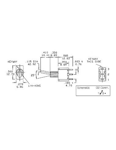 INTERRUPTOR CONMUTADOR ON-ON 1C2P SPDT 5A 125V~ 28VDC SOLDAR ALTA CALIDAD