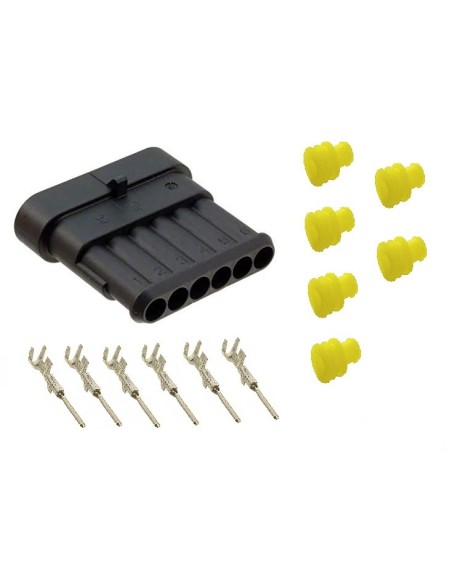 CONECTOR 6 VIAS MACHO SUPERSEAL IP67 ESTANCO