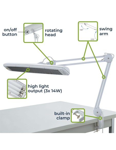 LAMPARA DE ESCRITORIO 3X14W