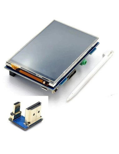 PANTALLA 3.5" HDMI LCD TACTIL 480x320 Con Adaptador HDMI PARA RPI-4