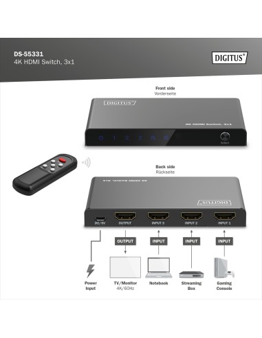 Switch 4k HDMI, 3x1