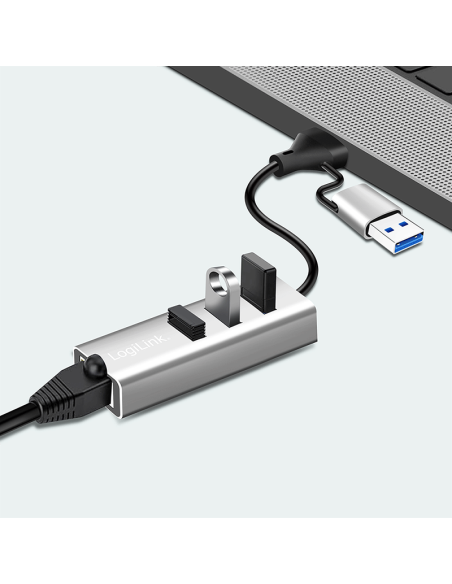 Hub 3x USB+RJ45 / USB-C