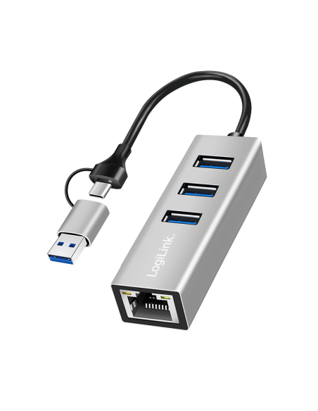 Hub 3x USB+RJ45 / USB-C