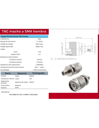 ADAPTADOR SMA-HEMBRA A TNC-MACHO